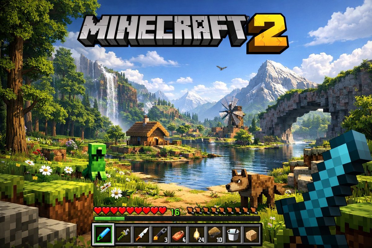 YouTube Thumbnail - Next-Gen Voxel Game Screenshot